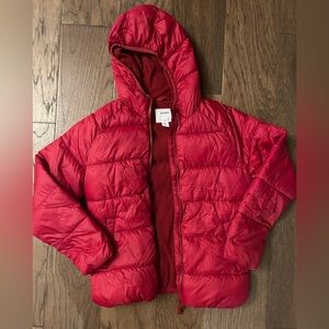 Old Navy brick red XL (14) soft puffer w/ hood